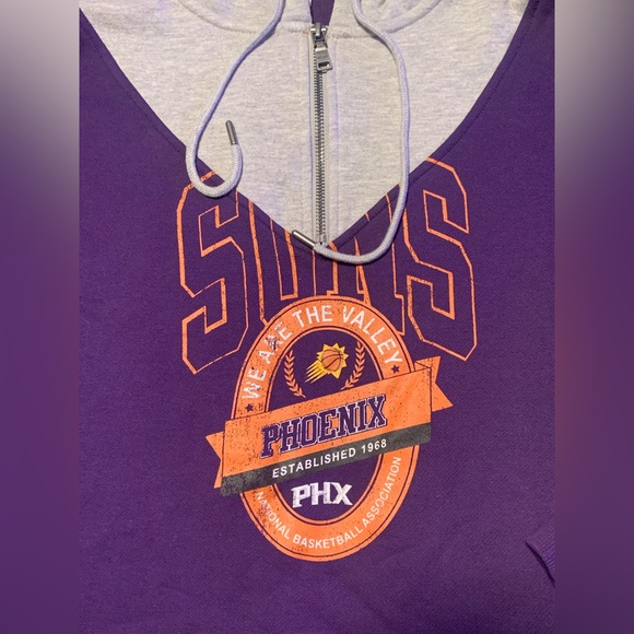 WEAR By Erin Andrews NBA Phoenix Suns 1/4 Zip Hoodie Jacket Oversizd W Size XS - Picture 5 of 8